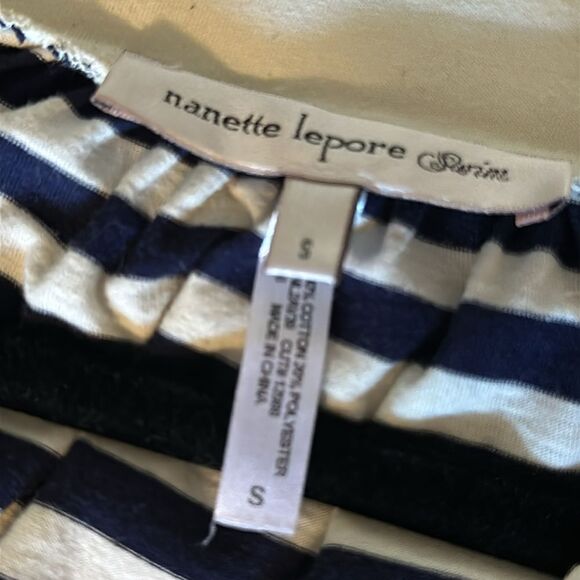 Nanette Lepore Swim Women’s Navy Blue and Ivory Striped Beach Cover-up - Size S - Picture 7 of 7